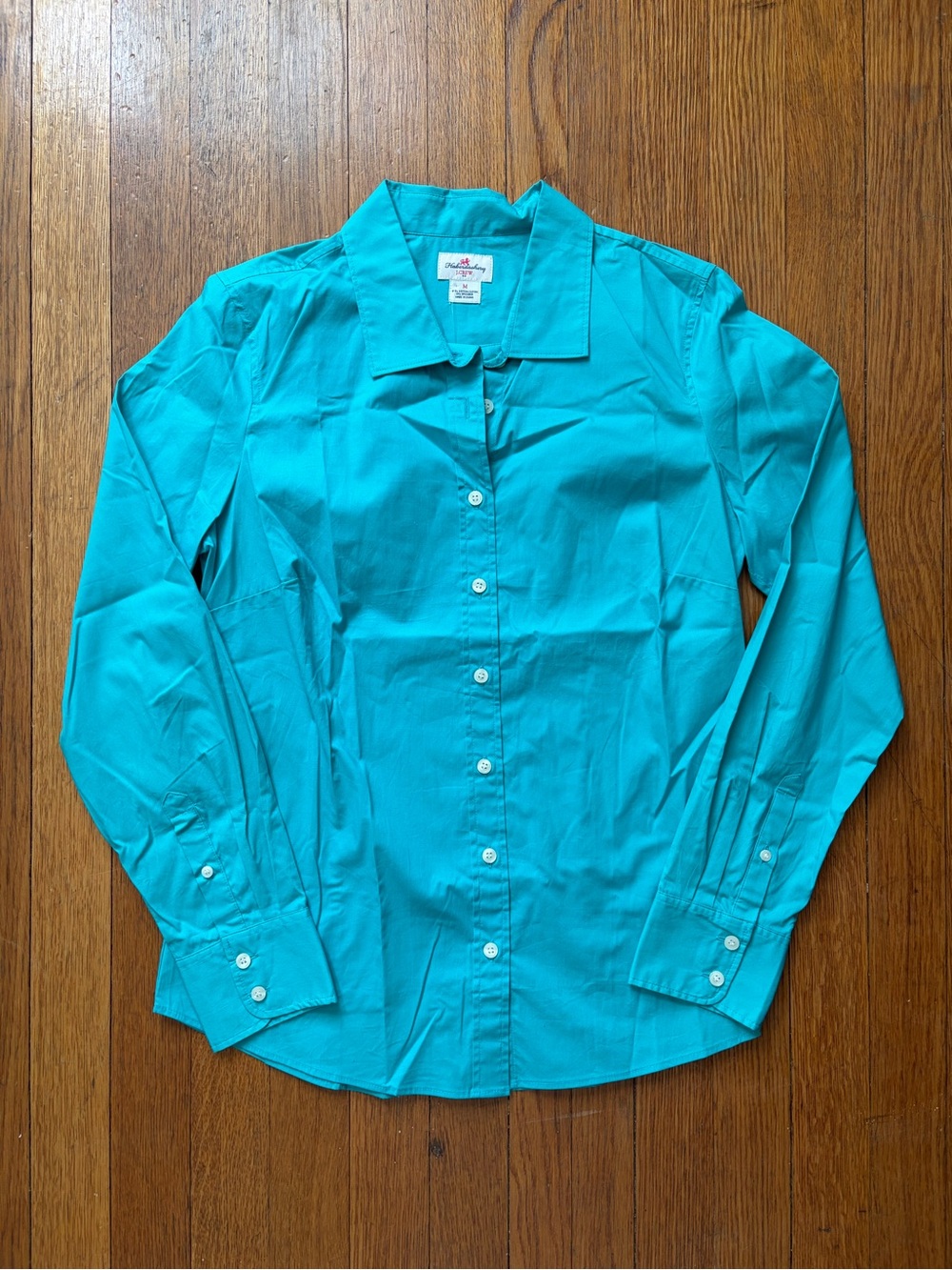 J.Crew Haberdashery Bright Teal Stretch Classic Women's Button-Up Shirt, M, NWT